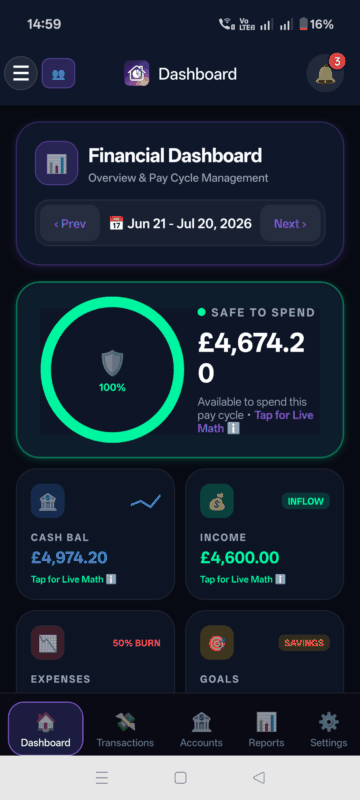 Mobile Dashboard Flow