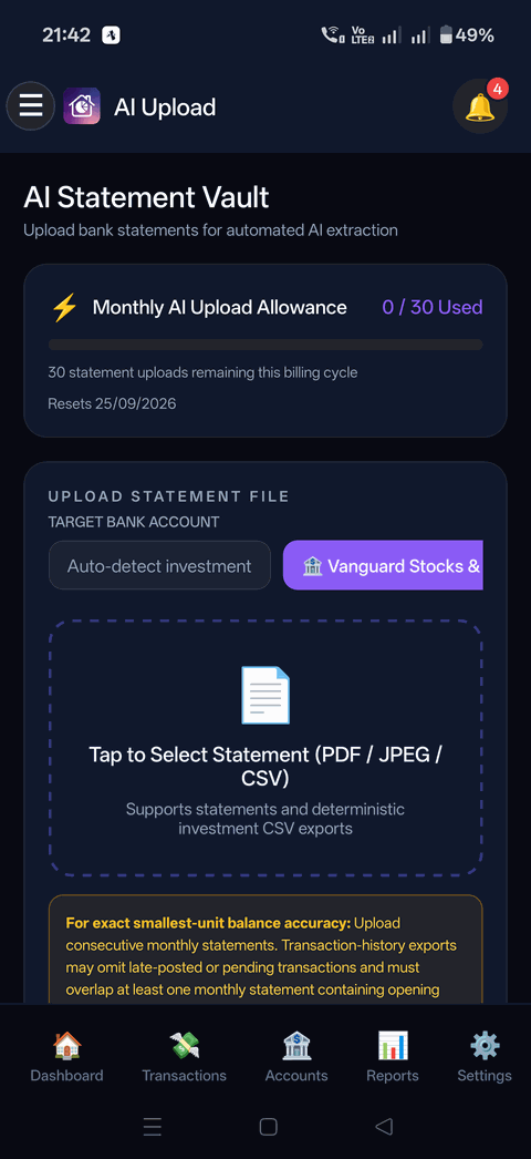 Mobile AI Upload Flow