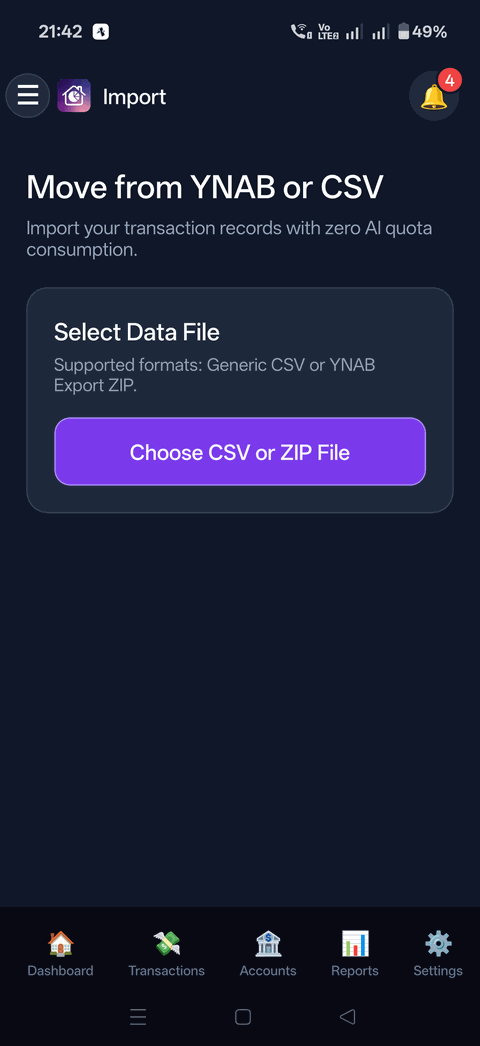 Mobile Import Flow