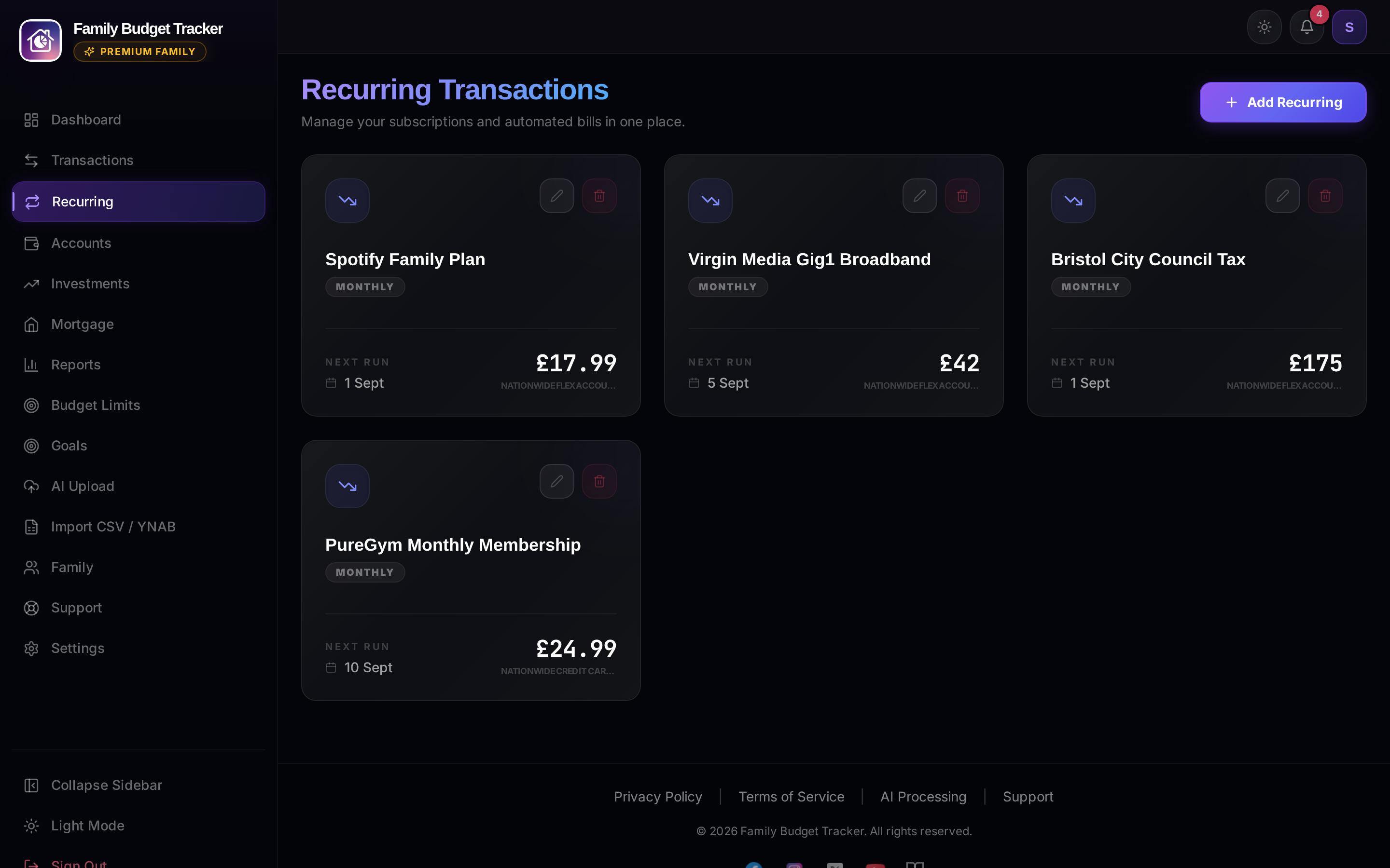 Web Recurring